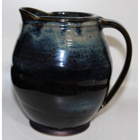 Garold Amsberry Midnight Sun Art Pottery 7" Blue Pitcher Vase Hand Thrown 1.5L - Picture 1 of 7